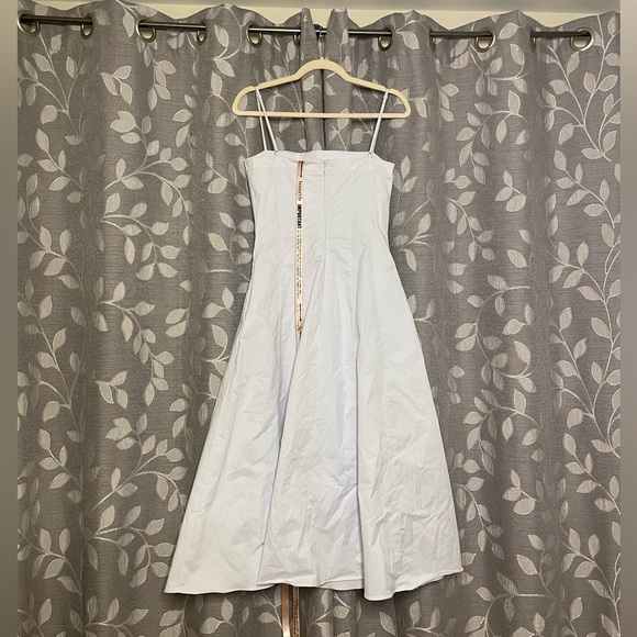 House of CB Dolly Soft Blue Stretch Cotton A-Line Midi - Picture 8 of 8